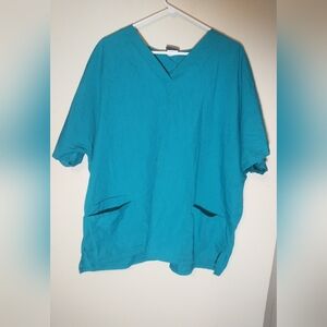 Cherokee Workwear Teal (2XL) Scrub Top 2-pocket